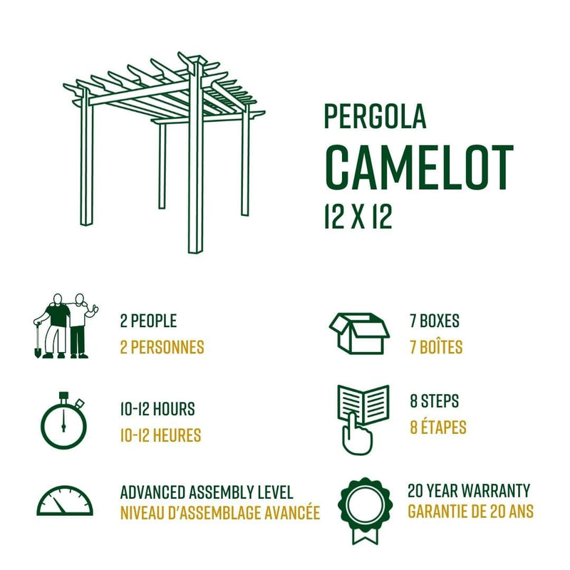 12x12 Camelot Louvered Pergola Pergola Vita 