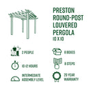 10x10 Preston Louvered Pergola Pergola Vita 