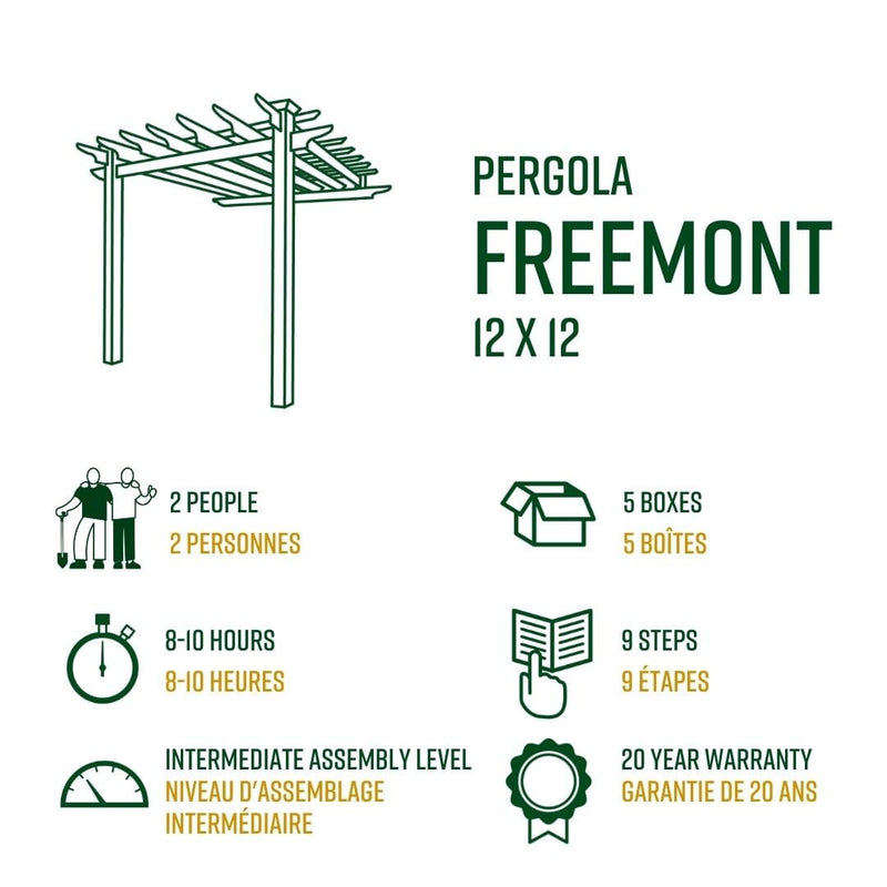 12x12 Freemont Attached Pergola Pergola Vita 