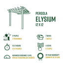 12x12 Elysium Attached Louvered Pergola Pergola Vita 