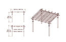 Deluxe 10 ft x 10 ft Pergola with Tall Base Moldings and Canvas Weave Pergola Vita 