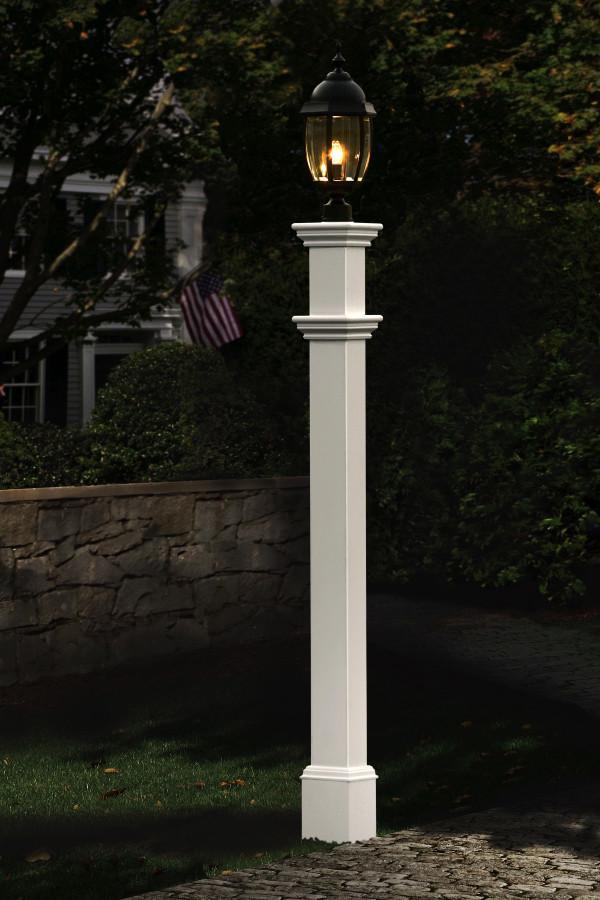 New England Arbors 5 in. x 72 in. Vinyl Portsmouth Lamp Post New England Arbors 5 in. x 72 in. Vinyl Portsmouth Lamp Post