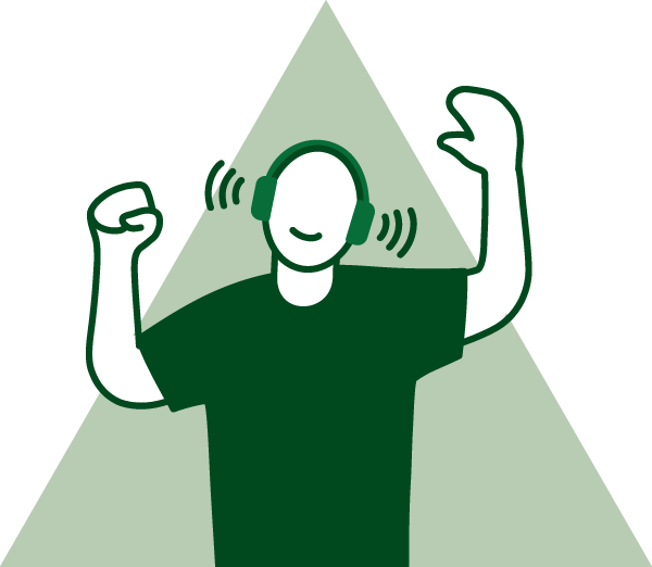 Person dancing with headphones